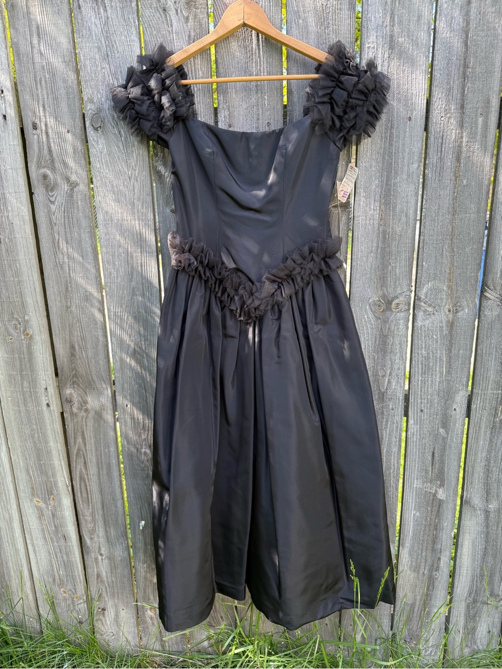 1980s Deadstock Kathryn Conover black ruffle dress
